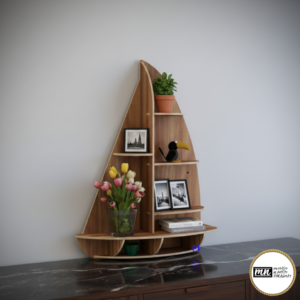 Repisa en Forma de Velero de Madera