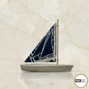Velero Decorativo Blanco y Azul